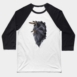 The Native Wolf (colored grey version) Baseball T-Shirt